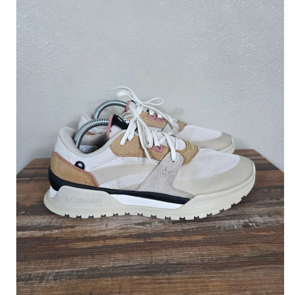 Columbia Woman's Wildone Anthem Sneakers Tan White & Black Size 9